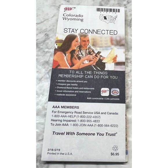 Colorado Wyoming State Map Transportation Travel Highway Map 2018 AAA - Picture 12 of 12